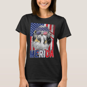 Shih Tzu Merica Usa American Flag Patriotic Boys 4 T-Shirt