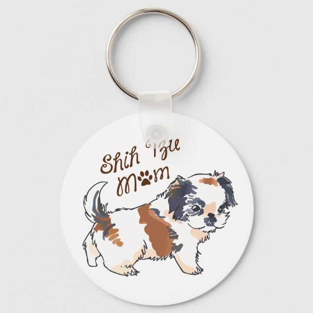 Shih Tzu Mom Key Ring (Front)