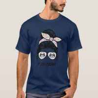 Shih Tzu Mum Messy Bun Hair Glasses