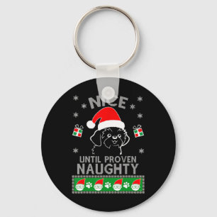 Shih Tzu Nice Until Proven Naughty Ugly Christmas Key Ring
