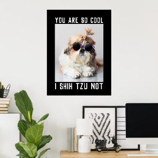 Shih Tzu Not fun cute cool dog Custom text Poster