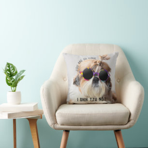 Shih Tzu Not fun cute dog lovers Custom Photo text Cushion