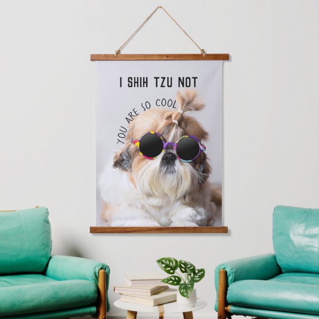 Shih Tzu Not fun cute dog lovers Custom Photo wall Hanging Tapestry (Living Room)