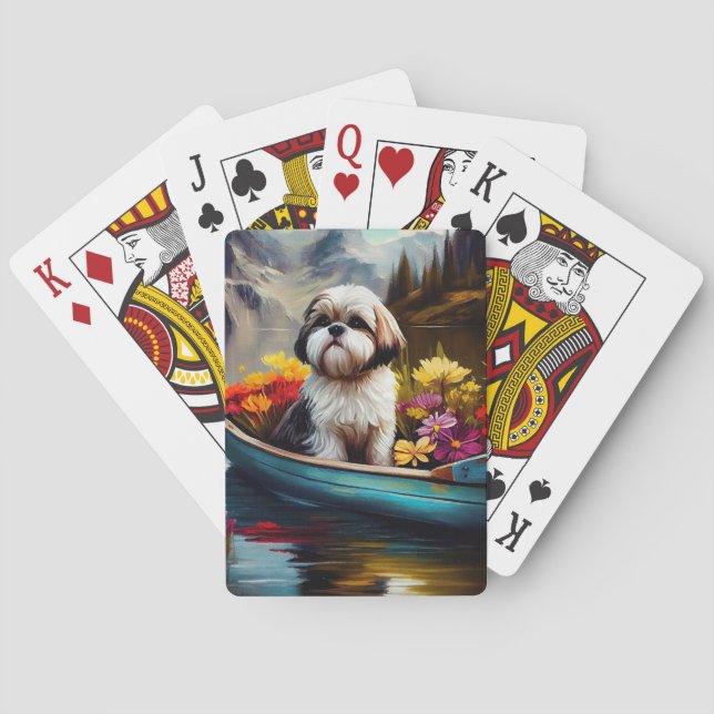 Shih Tzu on a Paddle: A Scenic Adventure Playing Cards (Back)