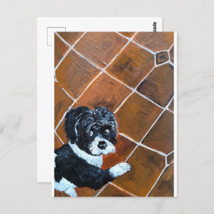 Shih Tzu on Terrace Painting by Alfred Fox Postcard