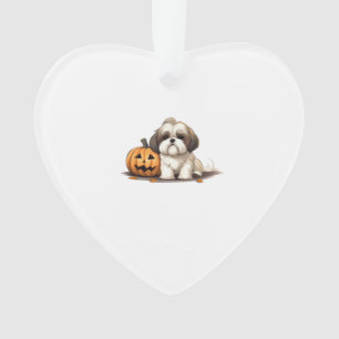 Shih Tzu on the theme of halloween Day Ornament