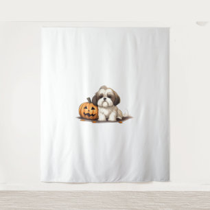Shih Tzu on the theme of halloween Day Tapestry