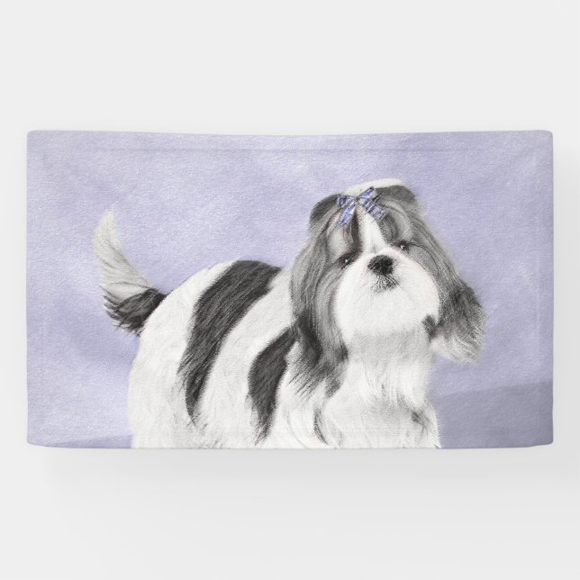 Shih Tzu Painting - Cute Original Dog Art Banner (Horizontal)