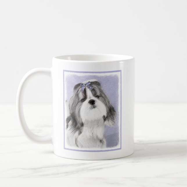 Shih Tzu Painting - Cute Original Dog Art Coffee Mug (Left)