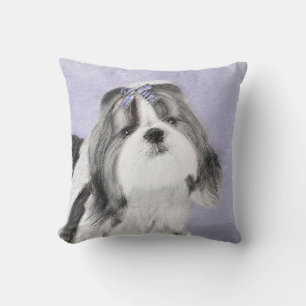 Shih Tzu Painting - Cute Original Dog Art Cushion