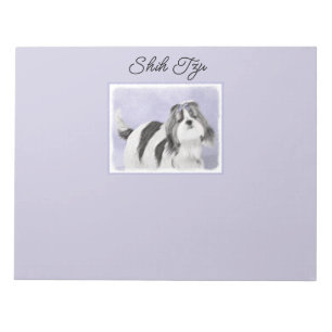 Shih Tzu Painting - Cute Original Dog Art Notepad