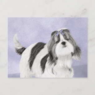 Shih Tzu Painting - Cute Original Dog Art Postcard
