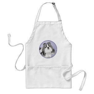 Shih Tzu Painting - Cute Original Dog Art Standard Apron