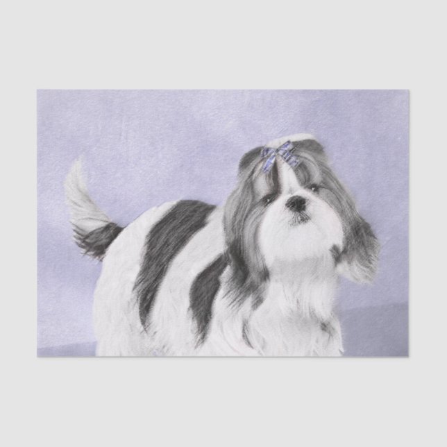 Shih Tzu Painting - Cute Original Dog Art Tissue Paper (Front)