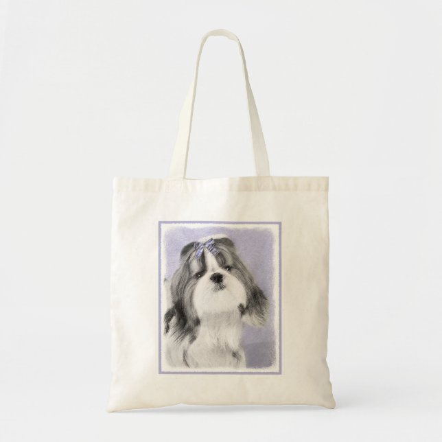 Shih Tzu Painting - Cute Original Dog Art Tote Bag (Front)
