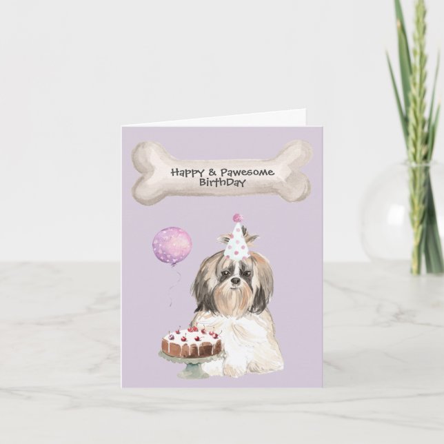 Shih Tzu Party Holiday Card (Front)