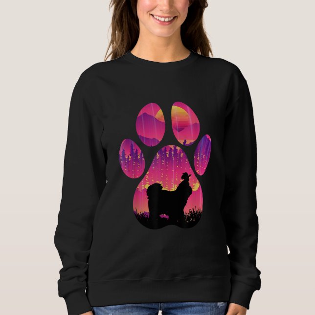 Shih Tzu Paw Mom Dad Dog  Women Men Sweatshirt (Front)