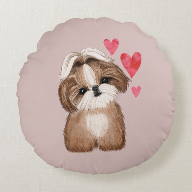 Shih Tzu Personalised with Name Year Round Cushion (Front)