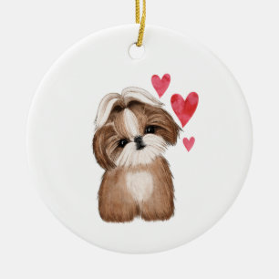 Shih Tzu Personalized with Name Year Ceramic Ornament