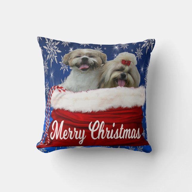 Shih tzu Pillow Christmas (Front)