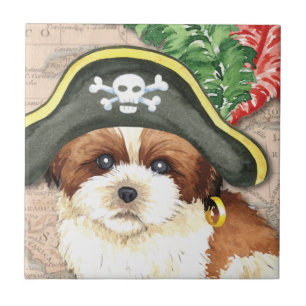 Shih Tzu Pirate Ceramic Tile