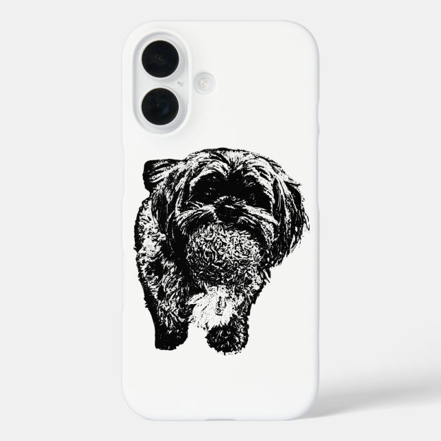  Shih Tzu Playing Ball | Minimal Pet Case (Back)
