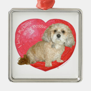 Shih Tzu / Poodle Mix Valentines Day Metal Ornament