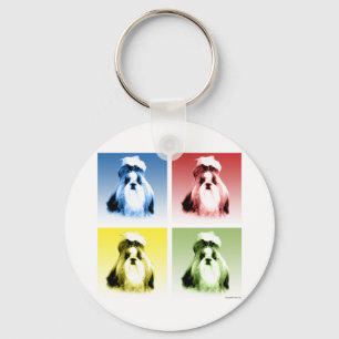 Shih Tzu Pop Art Key Ring