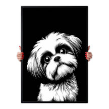 Shih Tzu Pop Art White & Black Chic Aesthetic