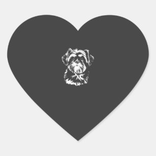 Shih Tzu Portrait Minimalist Apparel Heart Sticker
