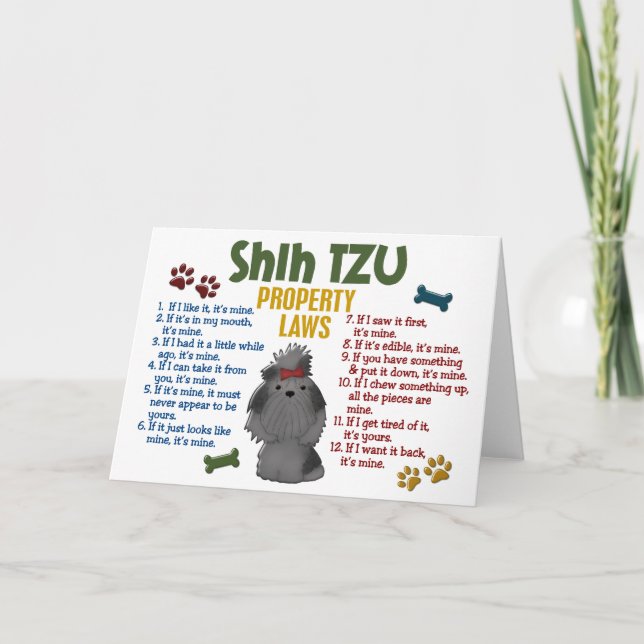 Shih Tzu Property Laws 4 Card (Front)