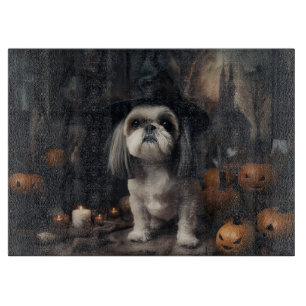 Shih Tzu Pumpkins Halloween Scary Cutting Board