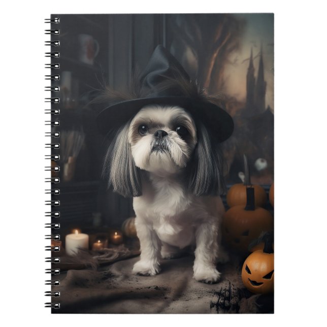 Shih Tzu Pumpkins Halloween Scary  Notebook (Front)