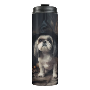 Shih Tzu Pumpkins Halloween Scary  Thermal Tumbler
