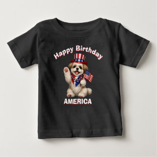 Shih Tzu Puppy (2f) Patriotic Kid T-Shirt