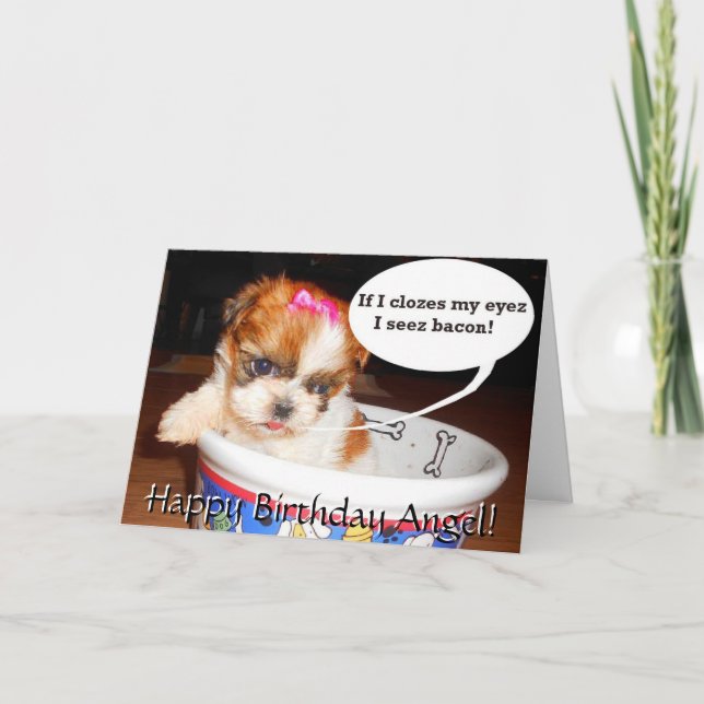 Shih Tzu Puppy Birthday Card (Front)