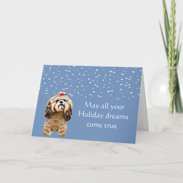 Shih Tzu Puppy Holiday Card (Front)