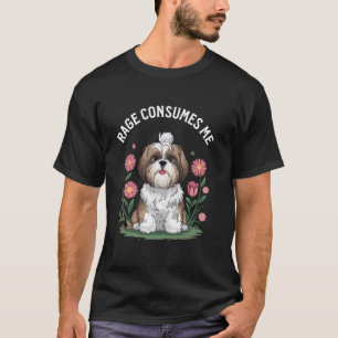 Shih Tzu Rage Consumes Me Colourful Design Gamer F T-Shirt