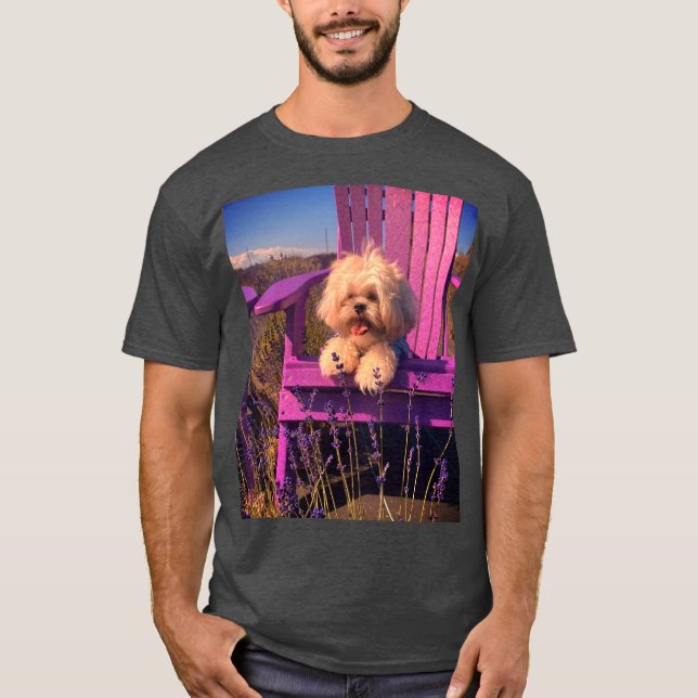 Shih Tzu Relaxing Adirondak Chair, Dog Days Summer T-Shirt (Front)