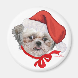 Shih Tzu Rescue Dog Happy Holidays Magnet