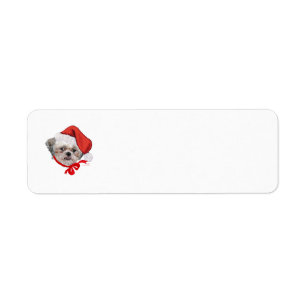 Shih Tzu Rescue Dog Happy Holidays Return Address Label