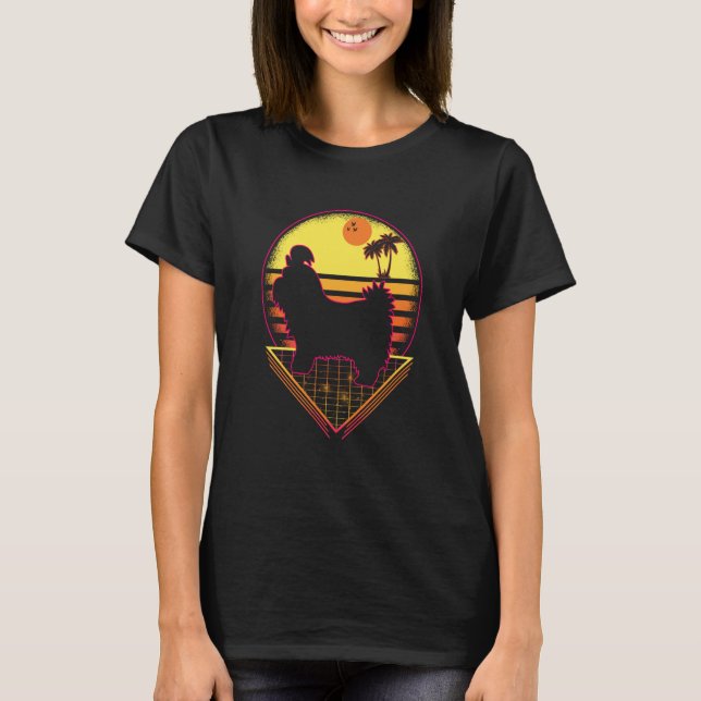 Shih Tzu Retro Sunset Vintage  Dog T-Shirt (Front)