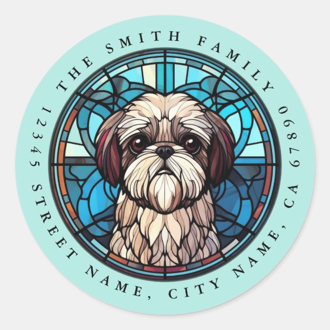 Shih Tzu Round Stickers (Front)