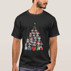 Shih Tzu Santa Christmas Tree Funny Xmas Dog Lover T-Shirt