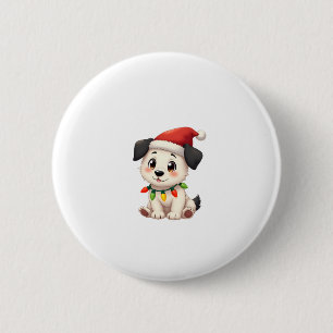 Shih Tzu Santa Christmas Tree Lights Xmas Dog Love 6 Cm Round Badge
