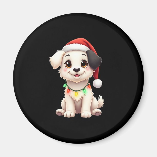 Shih Tzu Santa Christmas Tree Lights Xmas Dog Love Magnet (Front)