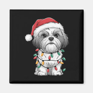 Shih Tzu Santa Christmas Tree Lights Xmas Dog Love Magnet