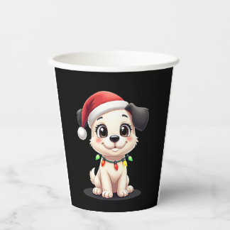 Shih Tzu Santa Christmas Tree Lights Xmas Dog Love Paper Cups