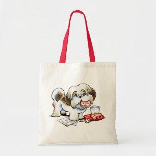 Shih Tzu Santa Cookie Thief Tote Bag