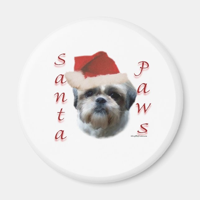 Shih Tzu Santa Paws Magnet (Front)